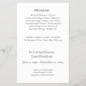 In Loving Memory Script programmabudget Flyer (Achterkant)