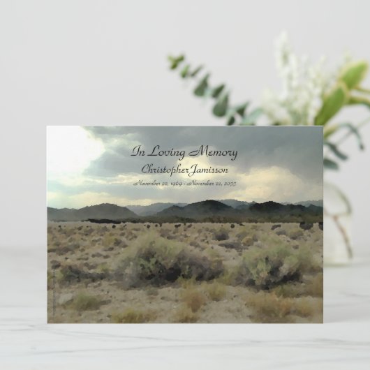 In Loving Memory Service Invitation Mountain Storm Kaart (Staand voorkant)