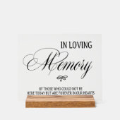 In Loving Memory sign Tabletop Plaque with Easel (Recto)