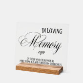 In Loving Memory sign Tabletop Plaque with Easel (Angle)