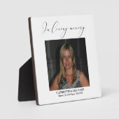 In loving memory sign Tabletop Plaque with Easel (Recto)