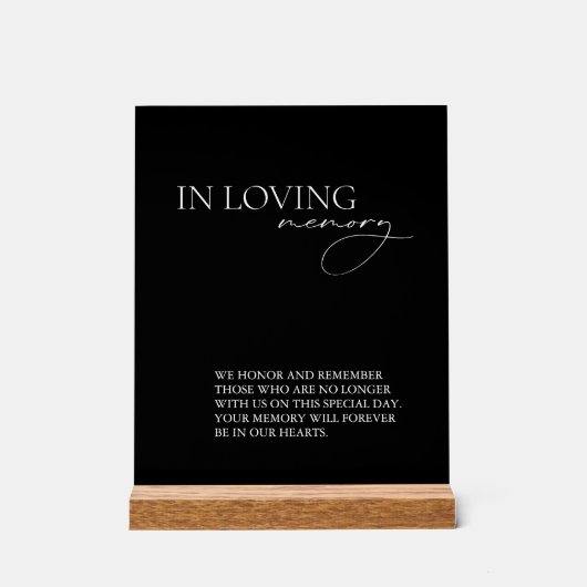 In Loving Memory Simple Wedding Black (Recto)