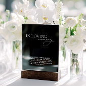 In Loving Memory Simple Wedding Black Acryl Bord