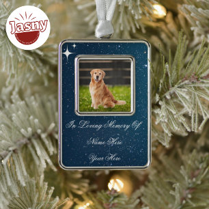 In Loving Memory Sterrennacht Foto Herdenkingsfoto Verzilverd Kader Ornament