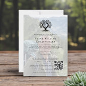 in loving memory tree pod funeral photo qr code kaart
