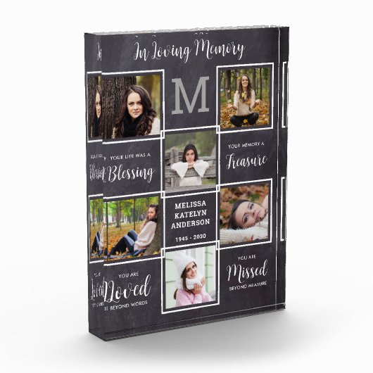 In Loving Memory Uniek Afbeelding Collage Memorial Fotoblokken (Links)