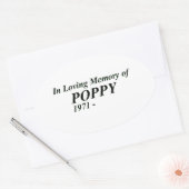 In Loving Memory van Poppy Ovale Sticker (Envelop)