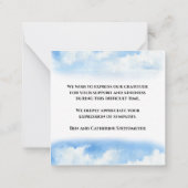 In Loving Memory Viering van het leven Dank u Notitiekaartje (Achterkant)