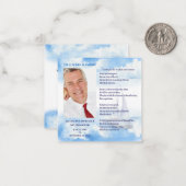 In Loving Memory Viering van het leven Dank u Notitiekaartje (Voorkant / Achterkant in situ)