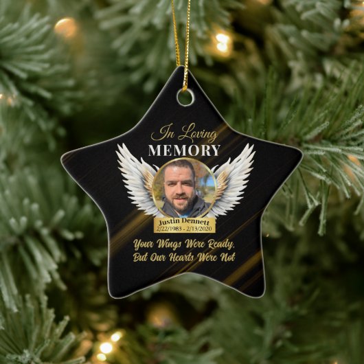 In Loving Memory waren je vleugels klaar foto Keramisch Ornament (Boom)
