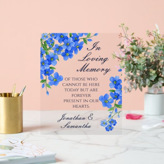 In Loving Memory Wedding Memorial Table Acryl Bord (Huwelijk)