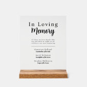 In Loving Memory Wedding Remembrance Acrylic Sign (Recto)