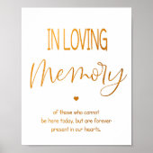 In Loving Memory wedding sign 8x10 poster (Voorkant)