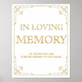 In Loving Memory Wedding Sign | Gatsby Art Deco Poster (Voorkant)