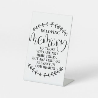 In Loving Memory Wedding Sign Reclamebord Met Voetstuk
