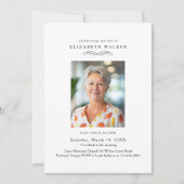 In Loving Memory White Photo Funeral Invitation (Devant)