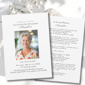 In Loving Memory White Photo Funeral Invitation