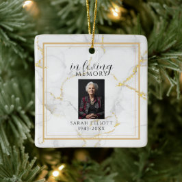 In Loving Memory  with Photo | marble gold Keramisch Ornament