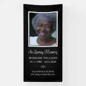 In Loving Memory Zwart & Wit Foto Graf Hoesje Spandoek (Verticaal)