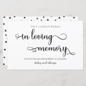 "In loving memory" Zwart-witbord (Voorkant / Achterkant)