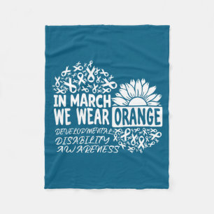 In maart draag oranje ontwikkelingsstoornis fleece deken