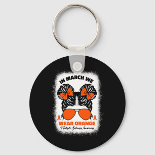 In maart Draag we Oranje mevrouw Multiple Sclerose Sleutelhanger