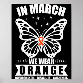 In maart dragen we oranje ontwikkelingsstoornis poster