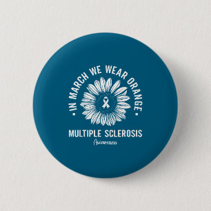 In maart dragen we oranje voor multiple sclerose b ronde button 5,7 cm