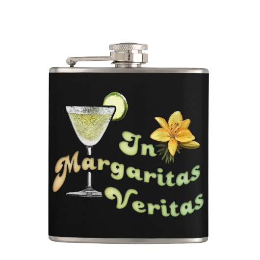 In Margaritas Veritas Heupfles (Voorkant)