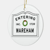 In Massachusetts Town Wareham Keramisch Ornament (Links)