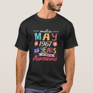 in mei 1967 55 jaar Geweldige vrouwen 55 ton T-shirt