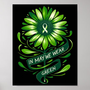 In mei Draag we de Green Mental Health Awareness S Poster
