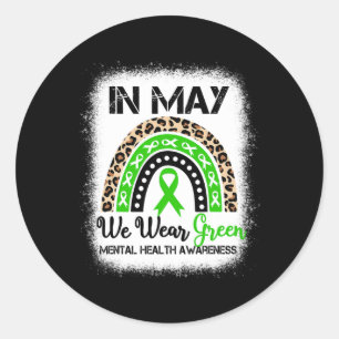 In mei Draag we de maand 'Green Mental Health Awar Ronde Sticker