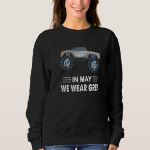In mei Draag we Gray Brain Tumor Awareness Monster Trui