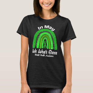 In mei Draag we Green Mental Health Awareness Leop T-shirt