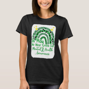 In mei Draag we Green Mental Health Awareness Leop T-shirt