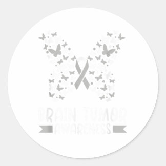 In mei Draag we Grey Brain Cancer Tumor Awareness  Ronde Sticker
