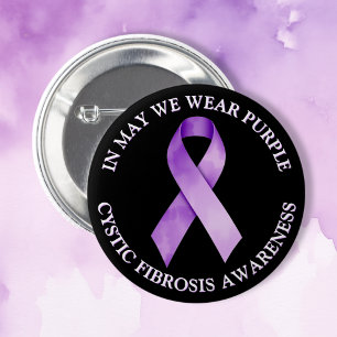In mei Draag we Paarse Cystische fibrose bewustz Ronde Button 5,7 Cm