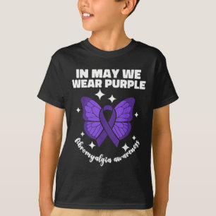 In mei Draag we Paarse voor fibromyalgie bewustzij T-shirt