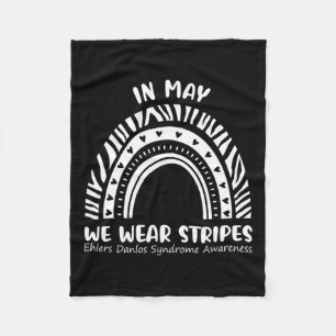 In mei Draag we Stripes Ehlers Danlos Awareness Ed Fleece Deken