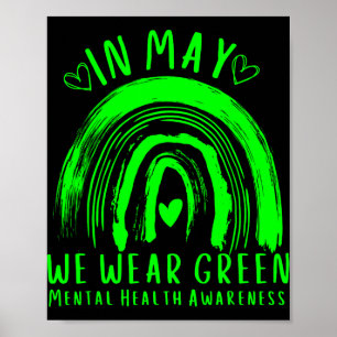 In mei dragen we groen Geestelijke Gezondheidsbewu Poster