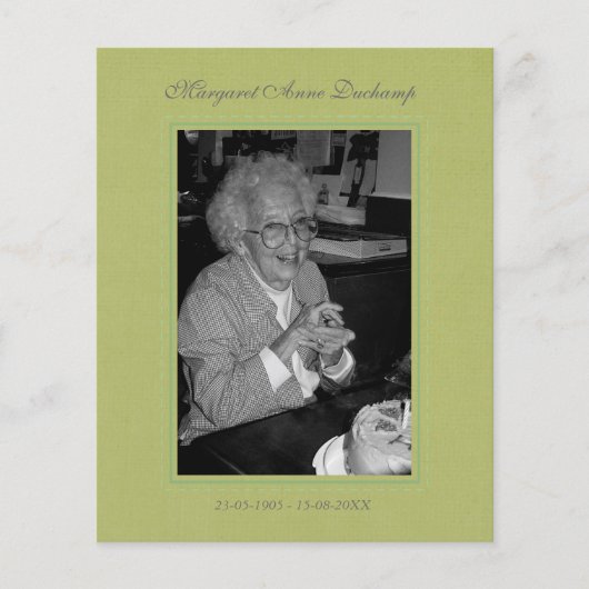 In Memoriam Herdenking Death Notice Foto Flyer (Voorkant)