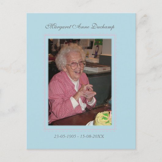 In Memoriam Herdenking Death Notice Foto Flyer (Voorkant)