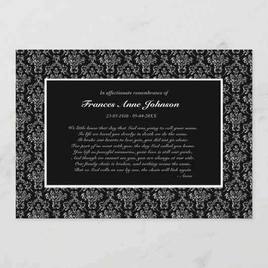 In Memoriam Herdenking Funeral Eulogy Photo Programma (Achterkant)