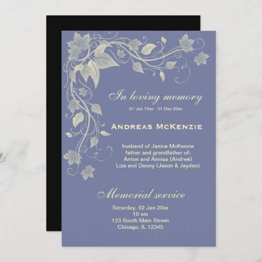 In Memoriam Programma (Voorkant / Achterkant)