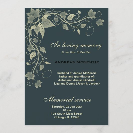 In Memoriam Programma (Voorkant)