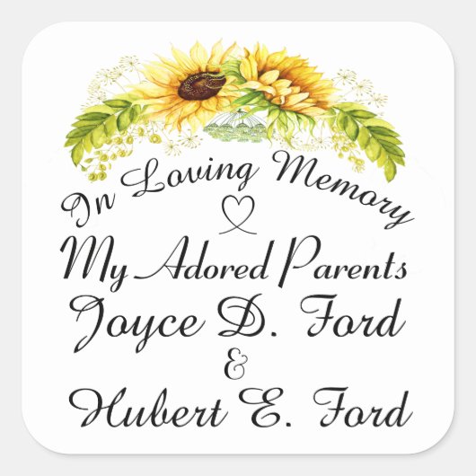 In Memoriam Sticker (Voorkant)