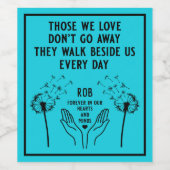 In Memory Begrafenisreceptie Wijn Etiket (Enkel label)