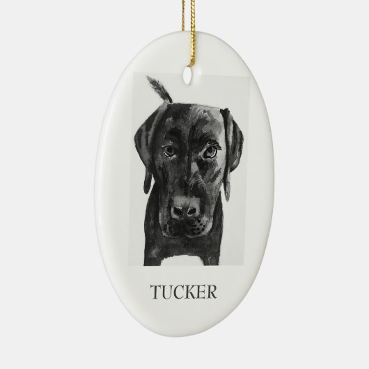 In Memory Black Lab Custom Ornament // Memorial (Rechts)