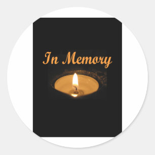 In Memory Candle Glow Ronde Sticker